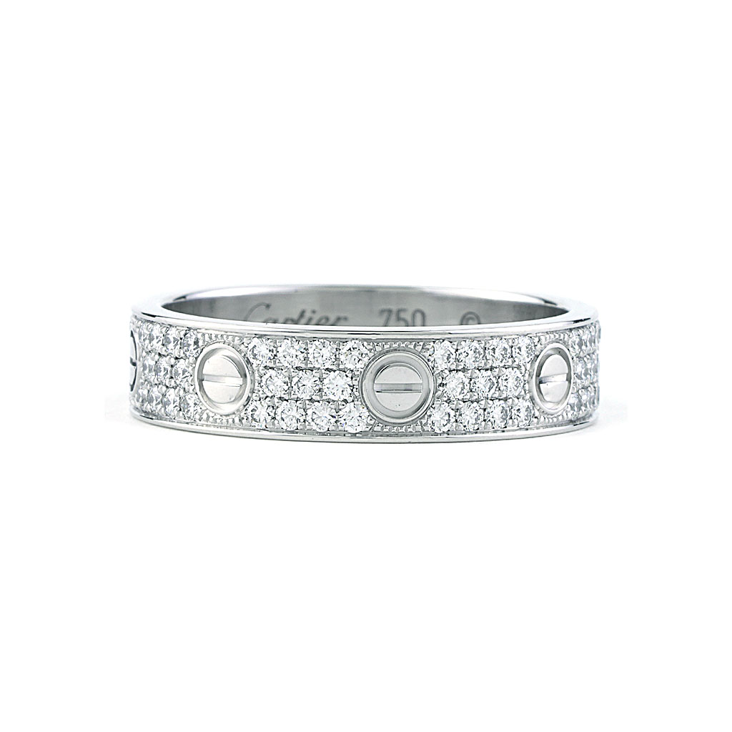Cartier Wedding Band Diamond Pave in New York Jewelers Chicago