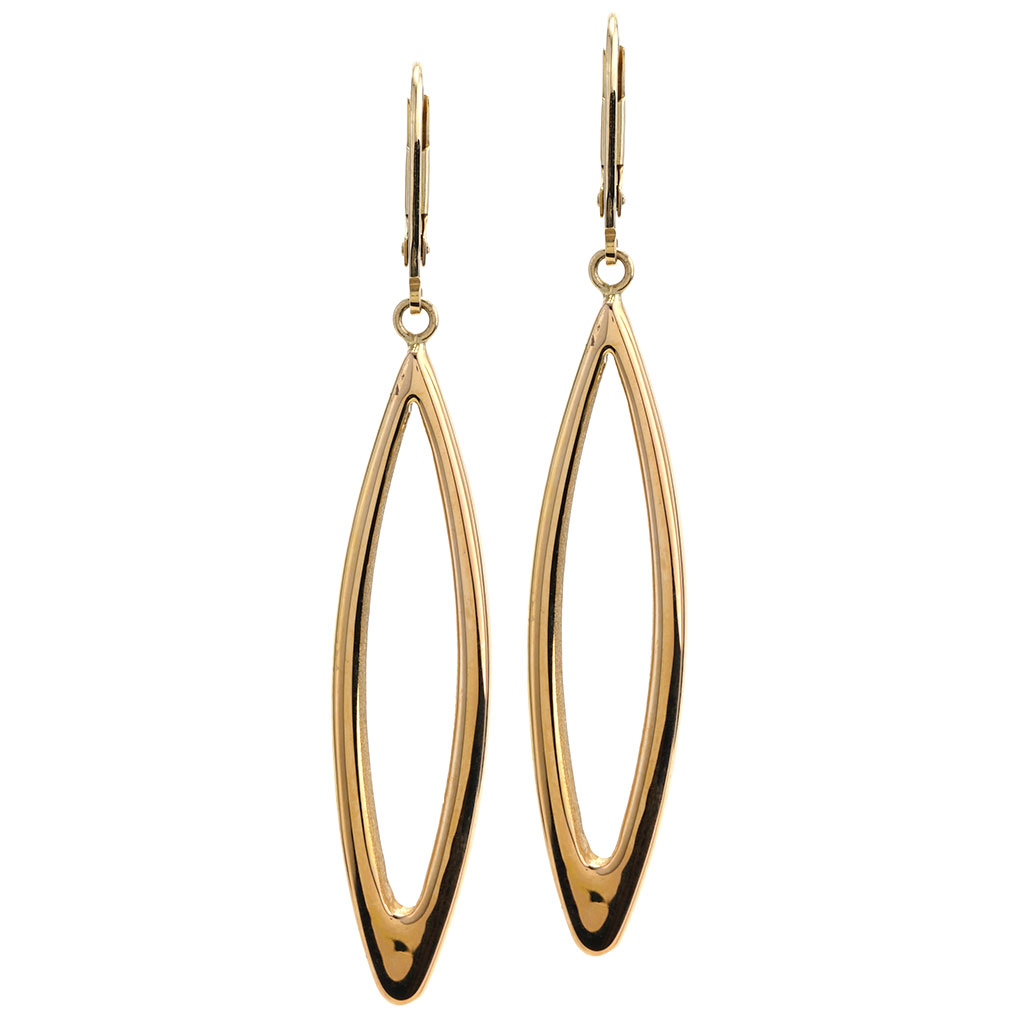 14k Yellow Gold Marquise Linear Dangle and Leverback Earrings Jewelry Gifts for Women 