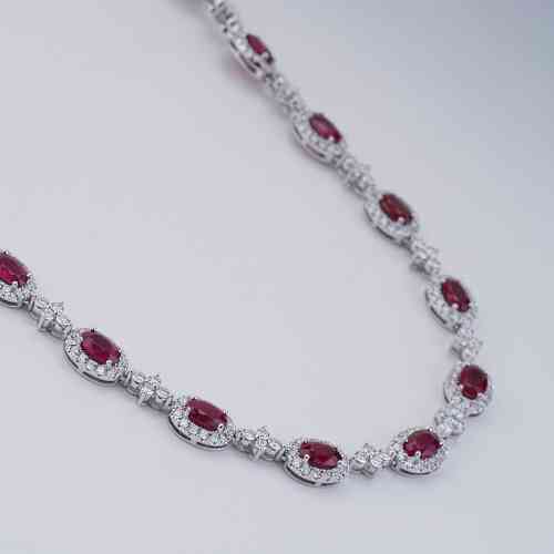 Red Sapphire Tennis Chain 69034: buy online in NYC. Best price at TRAXNYC.
