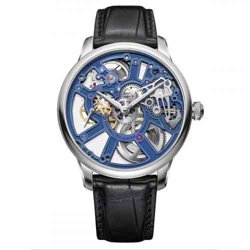 Maurice Lacroix Masterpiece Skeleton Blue Dial Leather Strap