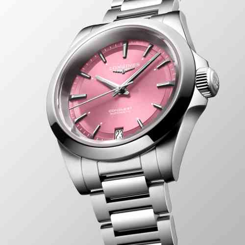 Longines Conquest 34mm Pink Dial Stainless Steel Band | New York