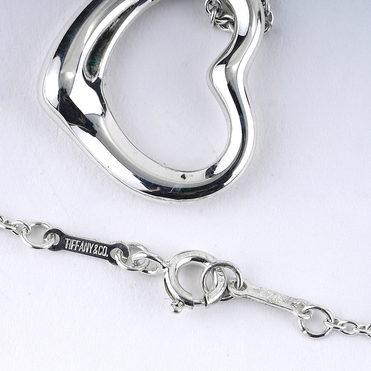 Tiffany & Co. Elsa Peretti Open Heart Necklace in Silver Small