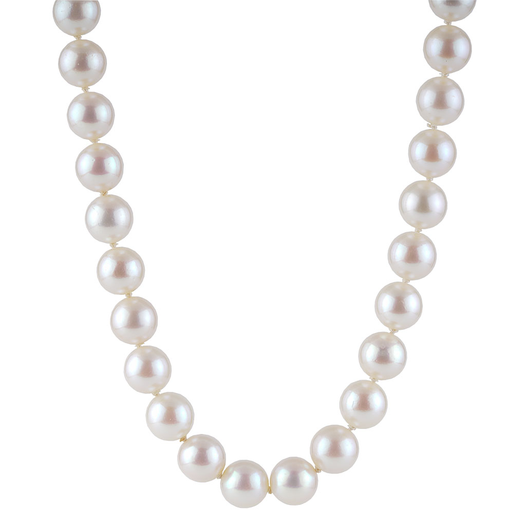 Pearl Strand | June Birthstone | 30 inch 6mm AA Pearl Necklace with 14K  Yellow Gold Clasp