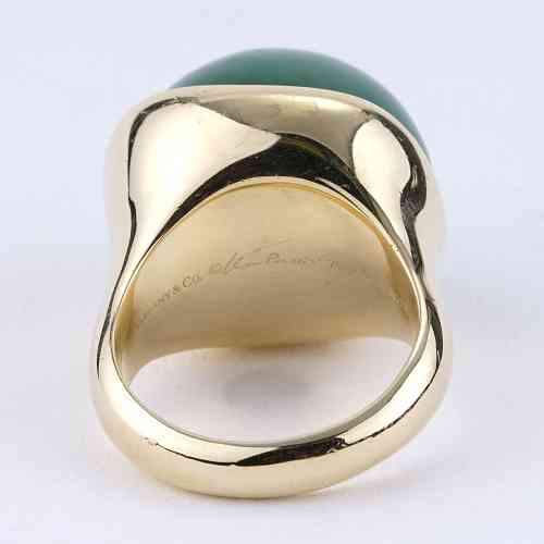 Tiffany & Co. Elsa Peretti Green Jade Cabochon Ring in