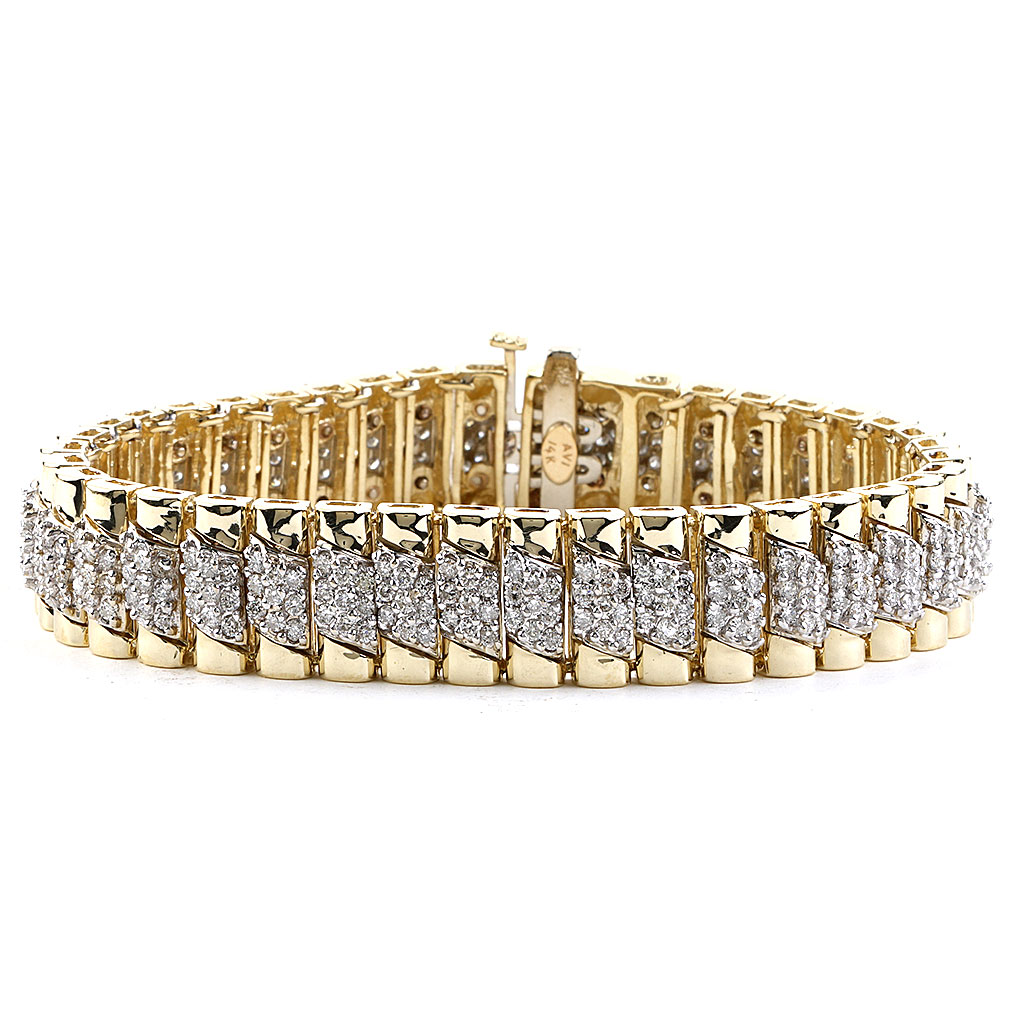 Yellow & Pink halo diamond bracelet 5.47 Ct. TW Mix shape GIA Certified -  Marcanty Jewelry London