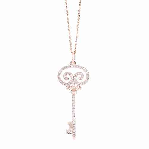 Nekta New York Crown Key Diamond Pendant