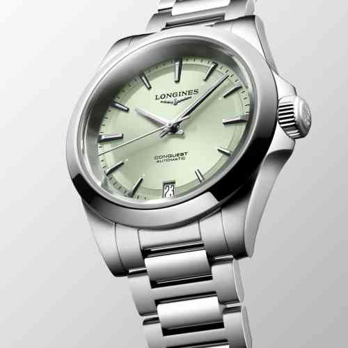 LONGINES クォーツ腕時計 Longines Conquest 34mm Mint Green Dial Stainless Steel Band | New