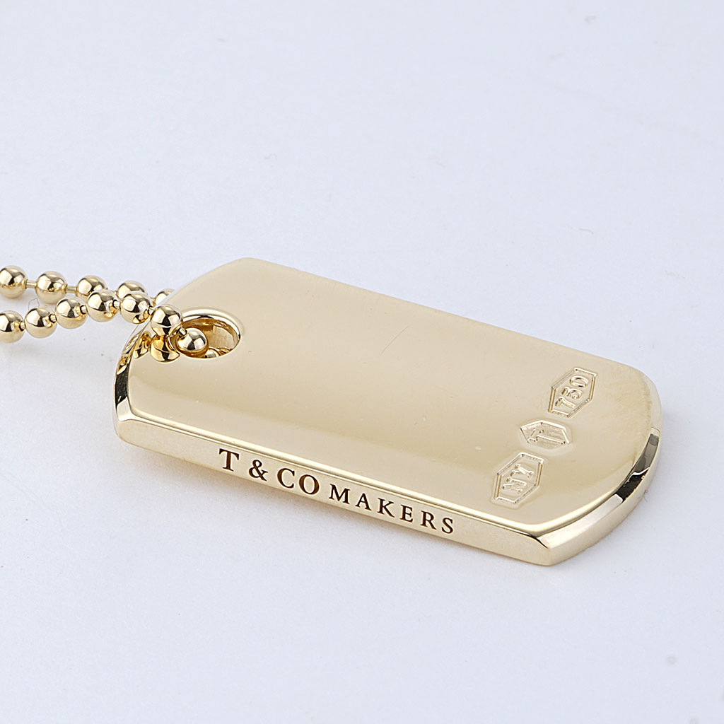 Tiffany & Co 1837 Makers I.D. Tag Pendant in 18k Yellow Gold