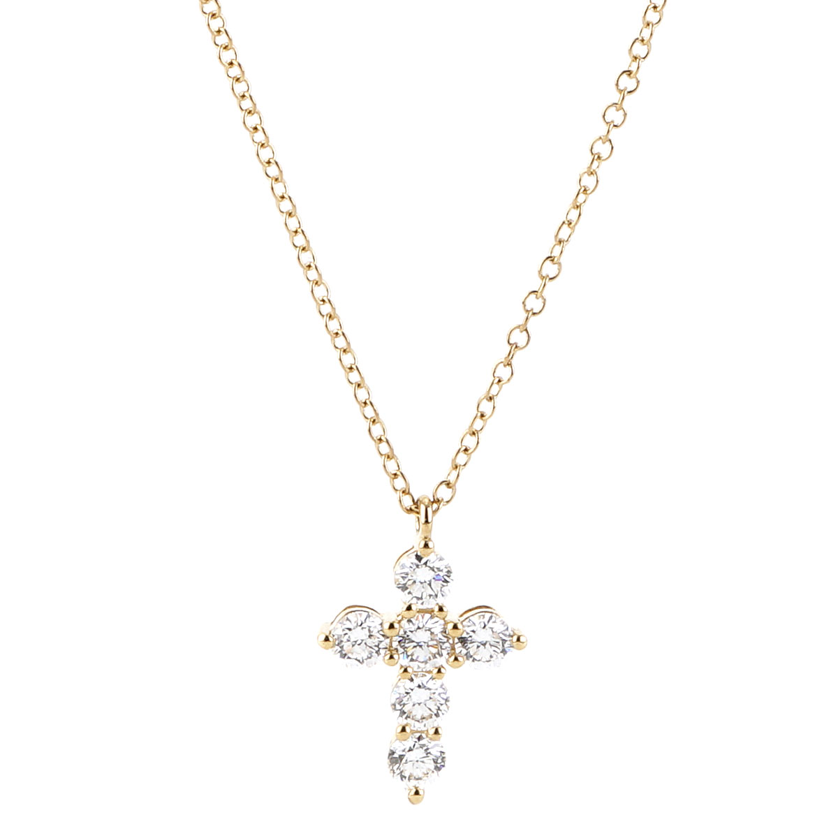 Diamond Cross Necklace - .25 Carats - 14K Yellow Gold – Marie's Jewelry  Store