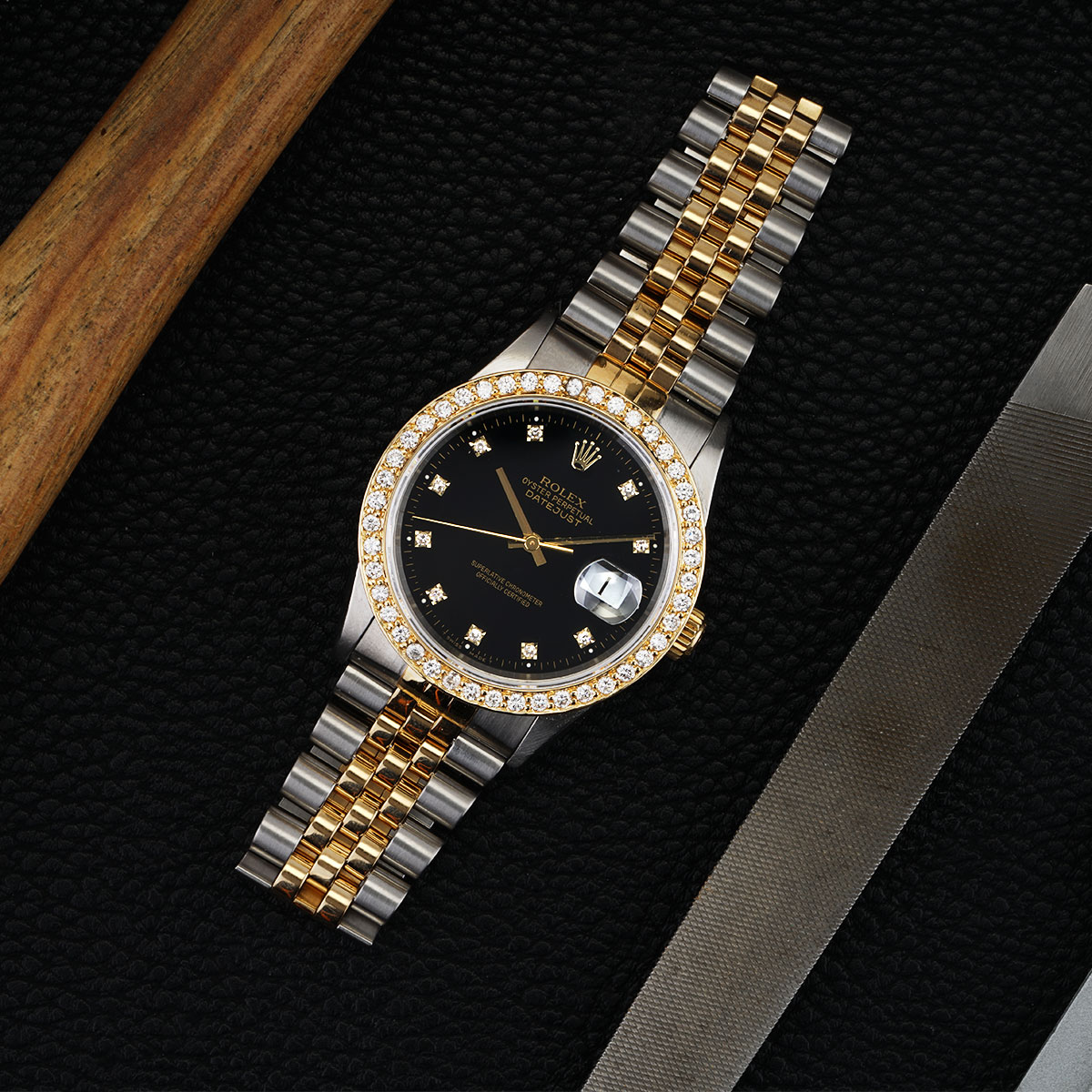 Rolex Datejust 36 Black Diamond Dial Circa 1996 | New York