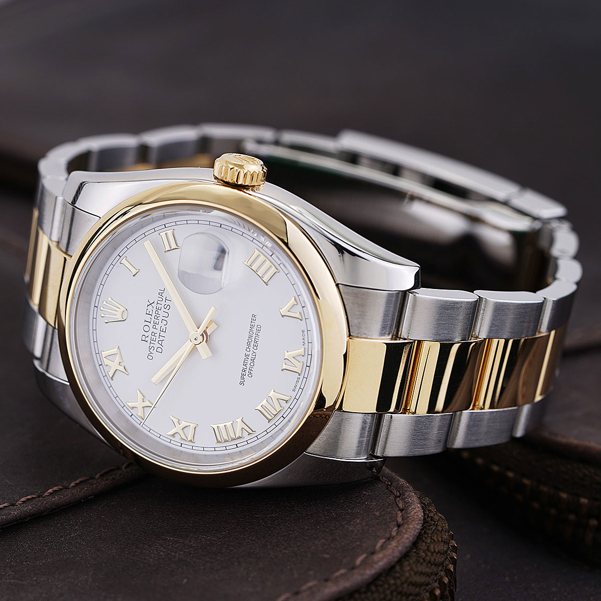 Rolex Datejust Oyster Two Tone White Roman Dial New York