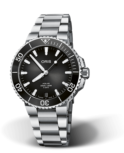 Oris Aquis Date Watch with Blue Dial and Steel Bracelet
