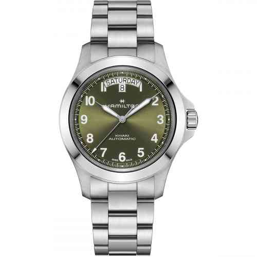 Hamilton Khaki Field King Day Date Green Dial Stainless Band | New