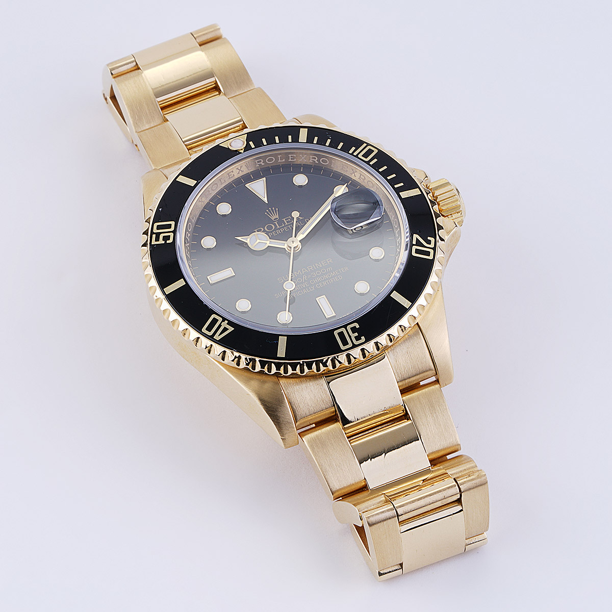 Rolex Submariner Date 16618 Black Dial Yellow Gold 40mm Circa | New York Jewelers Chicago