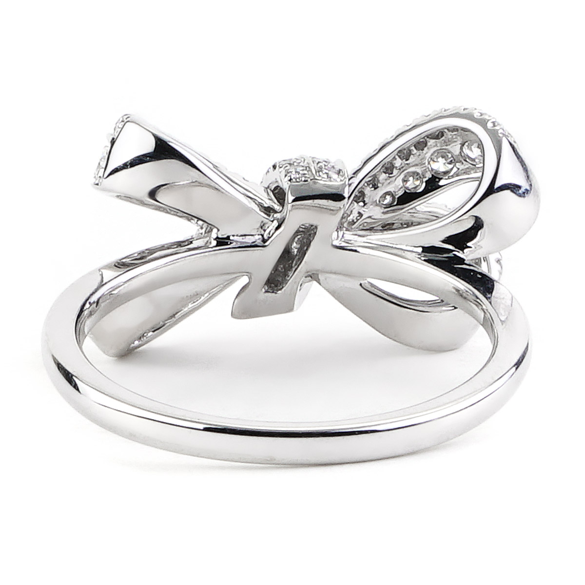 Diamond bow ring hot sale white gold