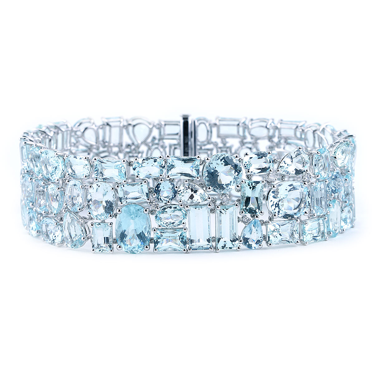 Vibrant Shades Swiss, London Blue Topaz & Aquamarine Bracelet Sterling  Silver 7.5