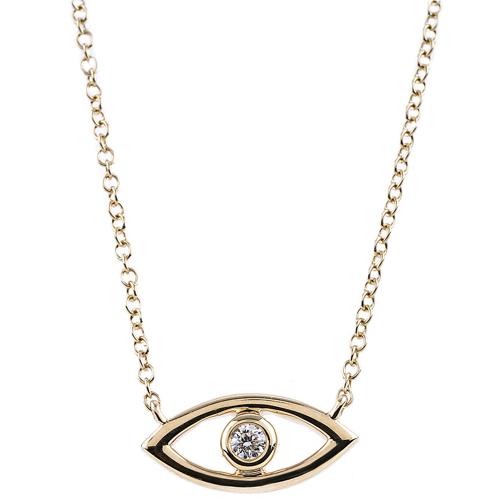 Clover Evil Eye Necklace | Evil Eye Pendant In Rose Gold