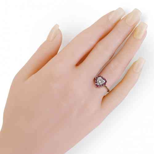 1 CT. T.W. Heart-Shaped Multi-Diamond Double Frame Split