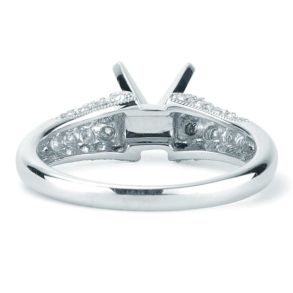 Diamond Knife Edge Bridal Set In White Gold