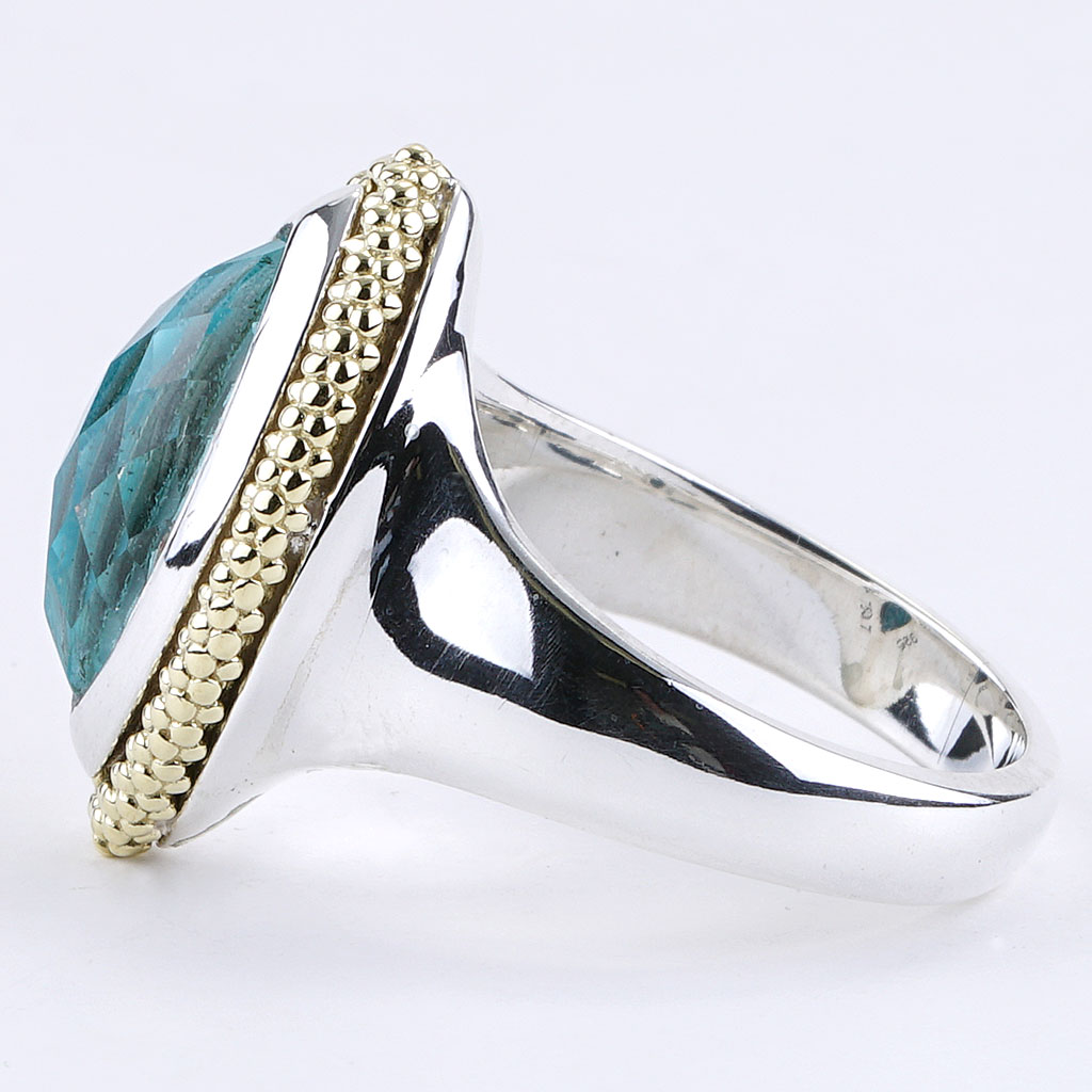 LAGOS caviar ラゴスキャビアリング(18金&スターリングシルバー) Lagos Caviar Lux X Ring, Size 7 – Bailey's Fine Jewelry