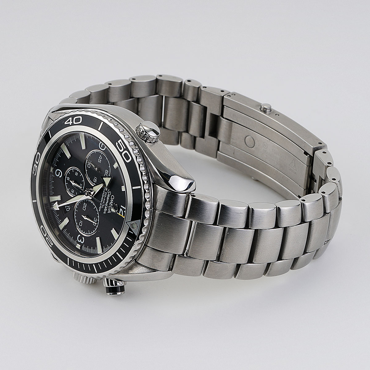 Omega Seamaster Planet Ocean Co Axial Chrono Black Dial 45mm Circa