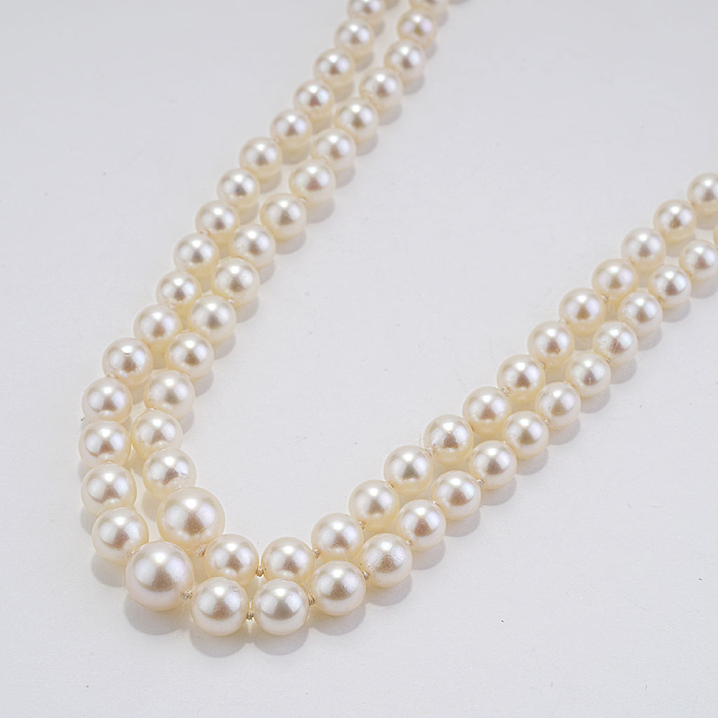 Mikimoto Double Strand Graduated Pearl Necklace