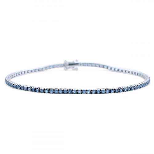 Men's 5MM Lab-Created Sapphire Channel Tennis Bracelet in 925 Gold Over 8