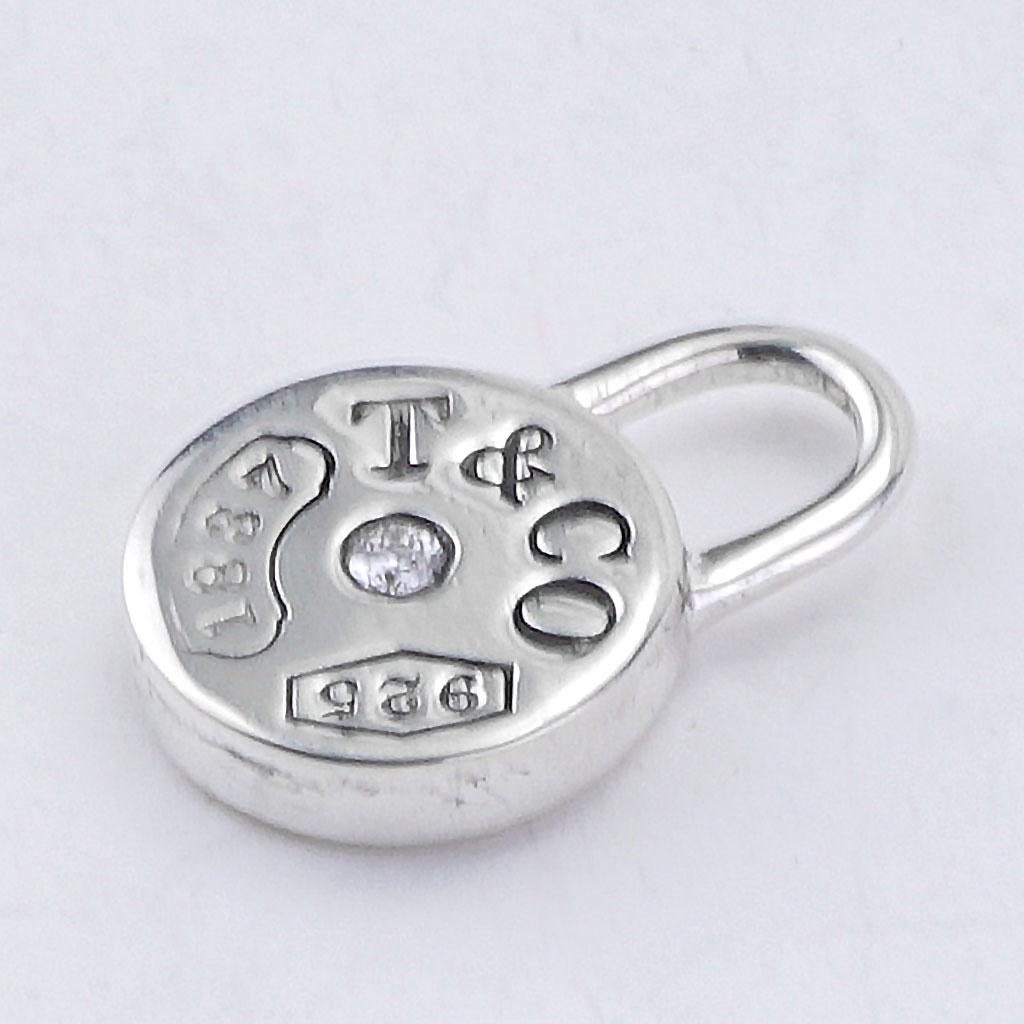 TIFFANY & CO Sterling Silver 1837 Padlock Lock Pendant 