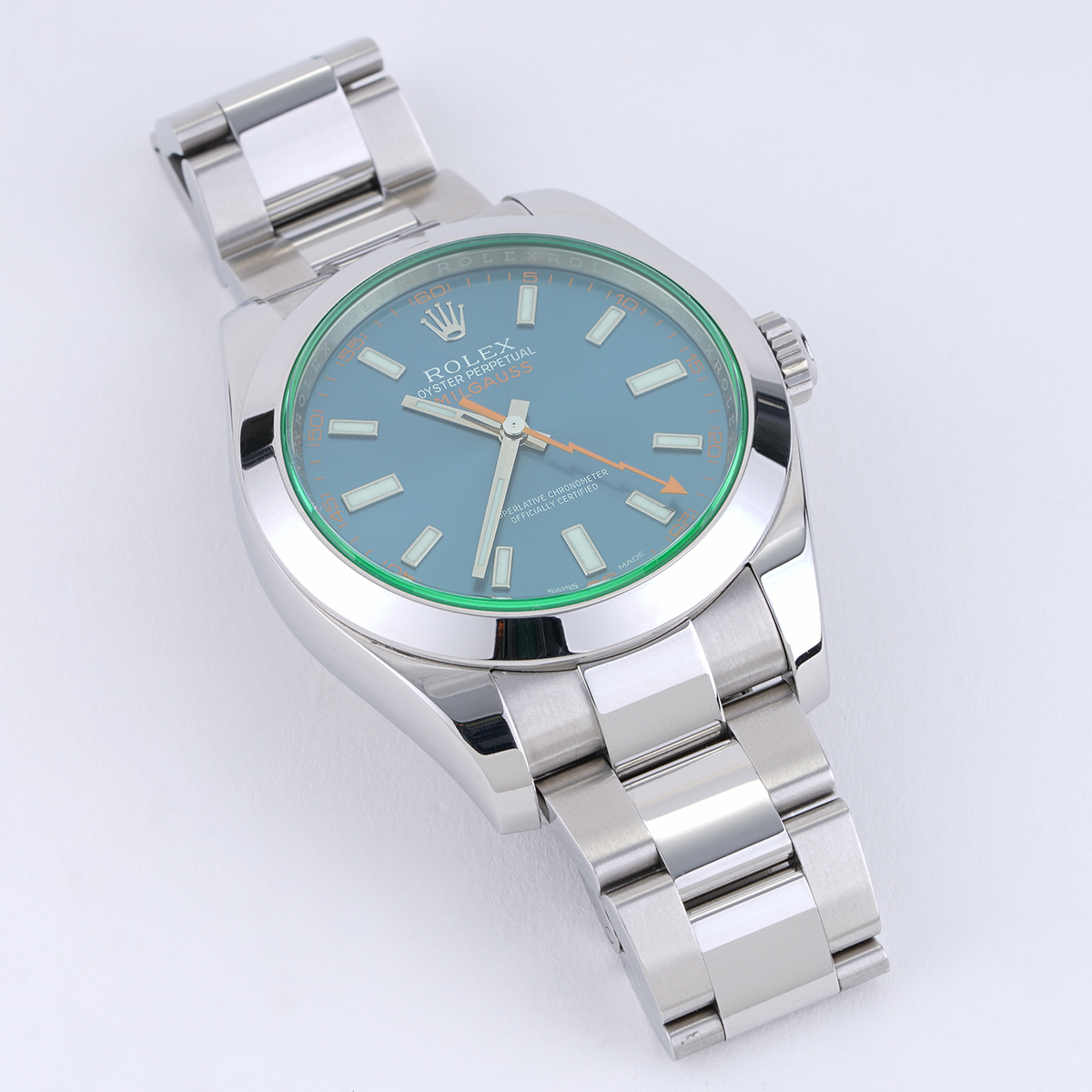 Rolex Milgauss Blue Dial Green Crystal New York Jewelers Chicago