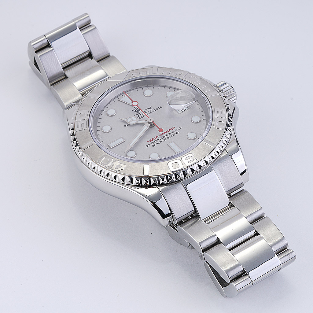 Rolex Yachtmaster 40mm Grey Dial Platinum Bezel with Stainless