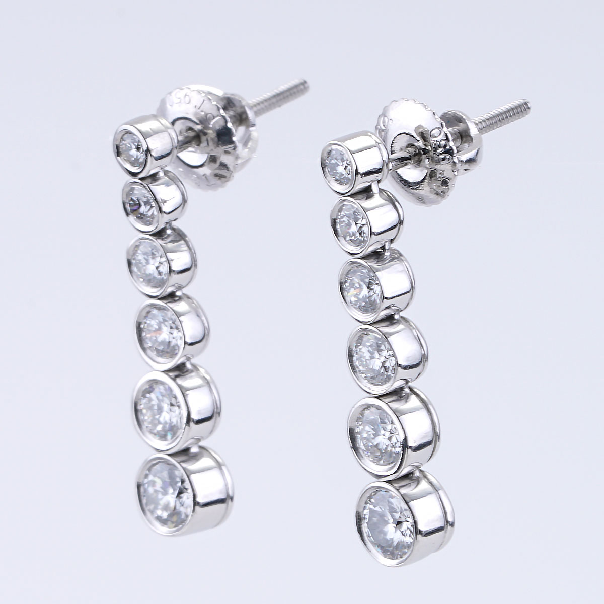 Tiffany & Co Graduated Jazz Drop Platinum Diamond Earrings