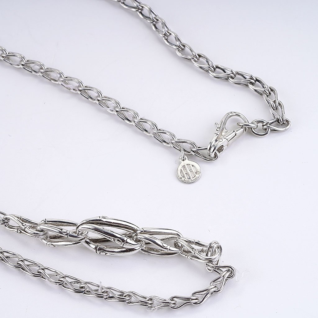 Sterling Sterling Silver Chain For Men's 36 Inches Long black and