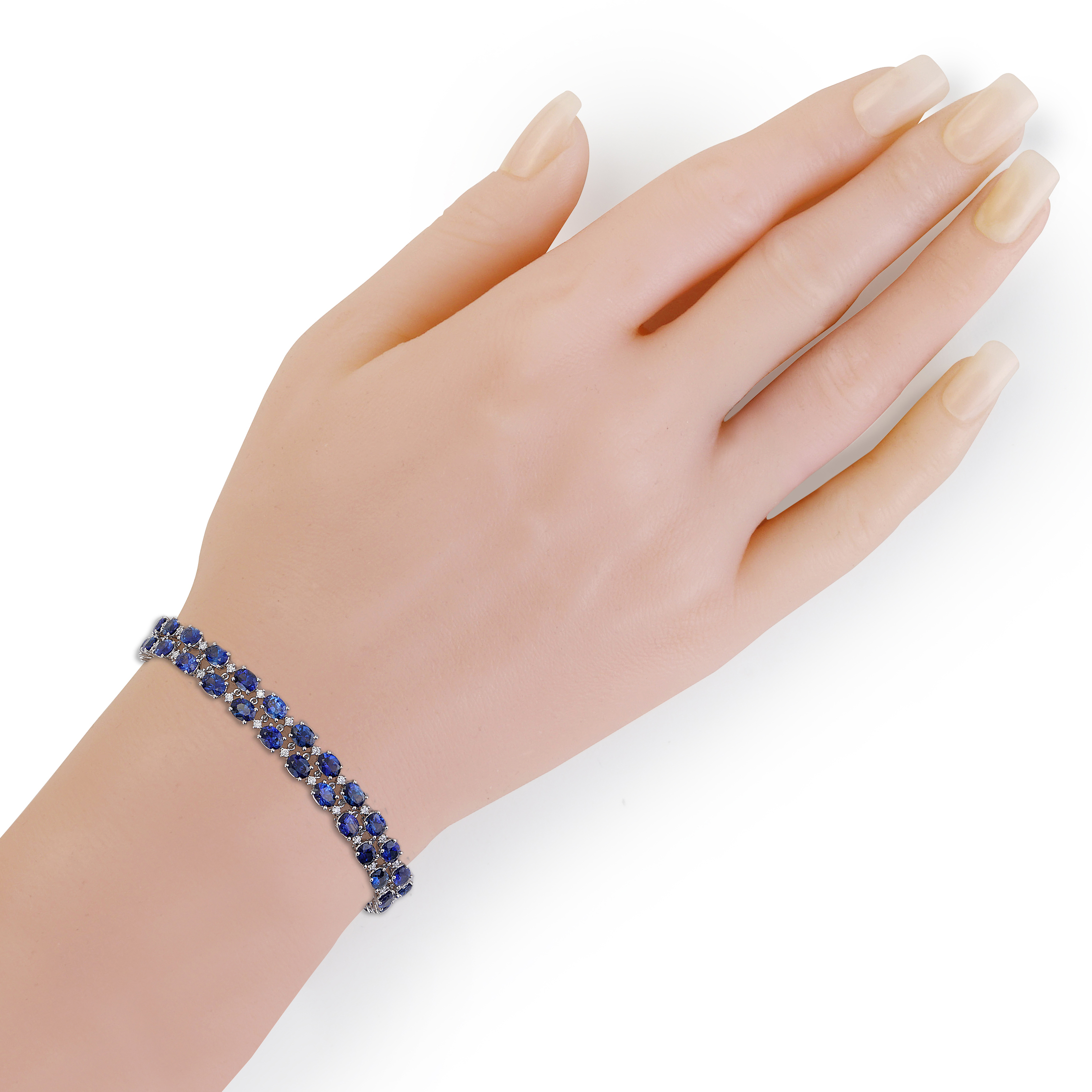 1.14 CT Diamond Three Row Rubber Bracelet-Certified Jewelry – Diagaa