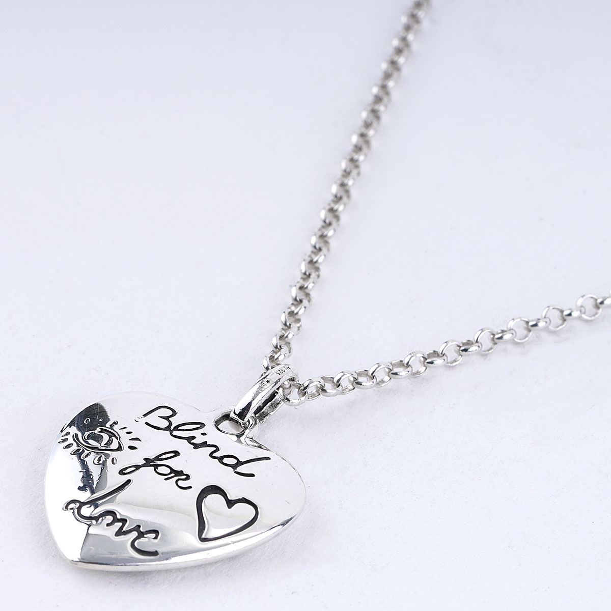 GUCCI Trademark Sterling Silver Heart Pendant Necklace in SILVER | Endource