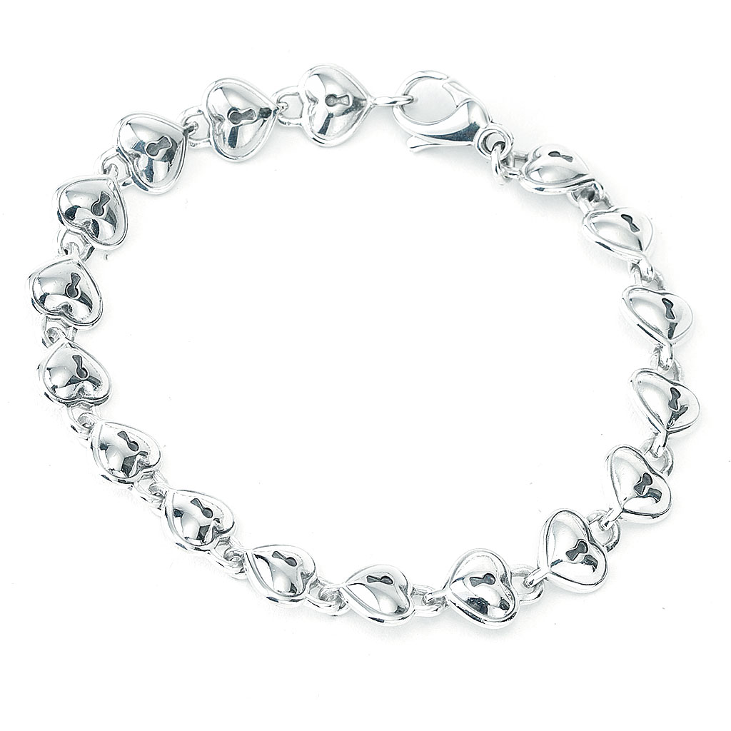 Tiffany & Co. Retired Puffed Padlock Heart Collection Chain Bracelet in