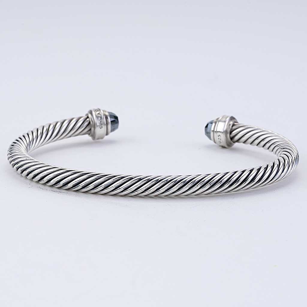 David Yurman Cable Classic Collection Onyx and Diamond Bangle in ...