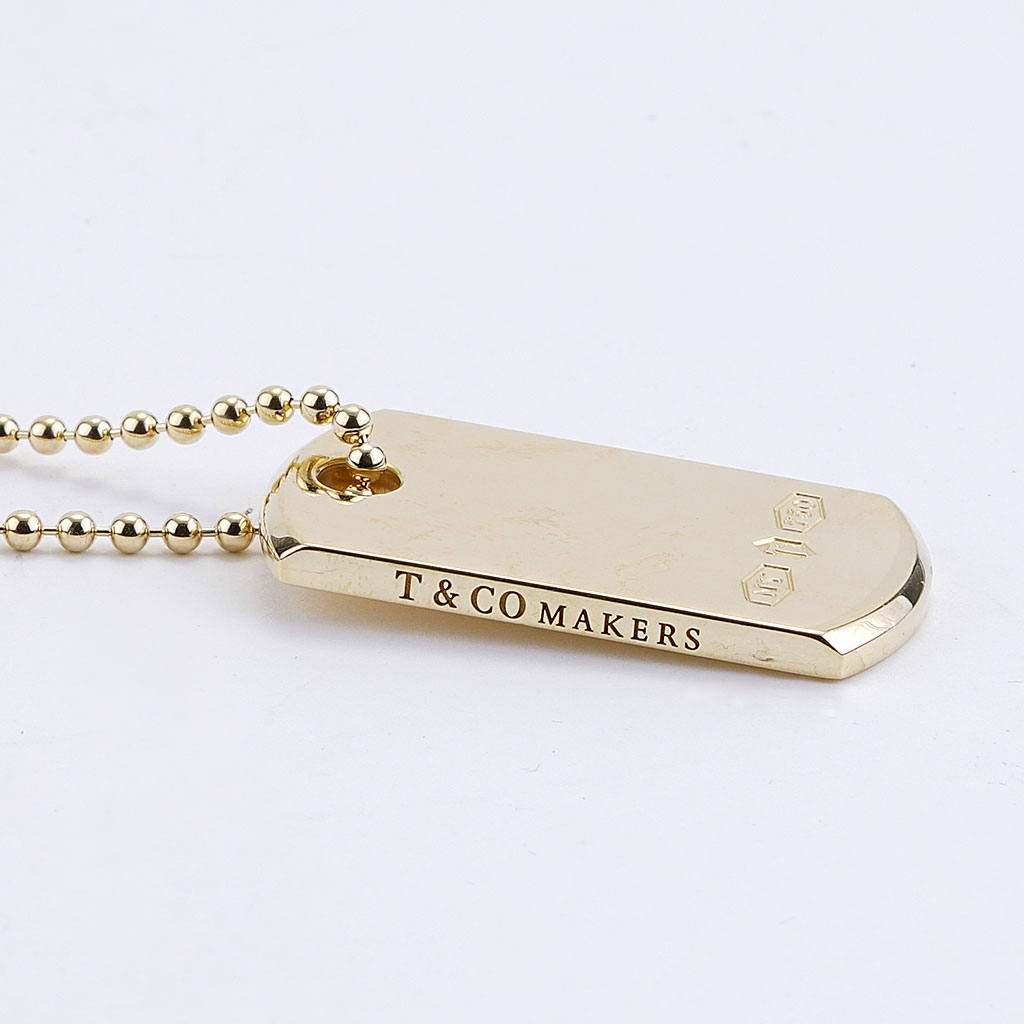 Tiffany & Co. Makers ID Dog Tag Necklace in 18K Yellow Gold