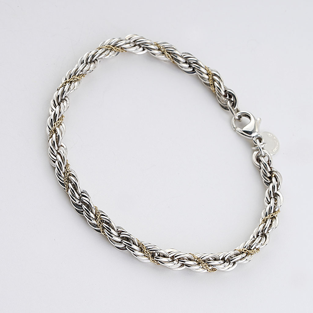 thumbnail interactive-video image 1 of 7.25 Inch Two Row Rope Bracelet – Real 10K Yellow Gold – Shiny Finish – Goldum NYC 1 of 6