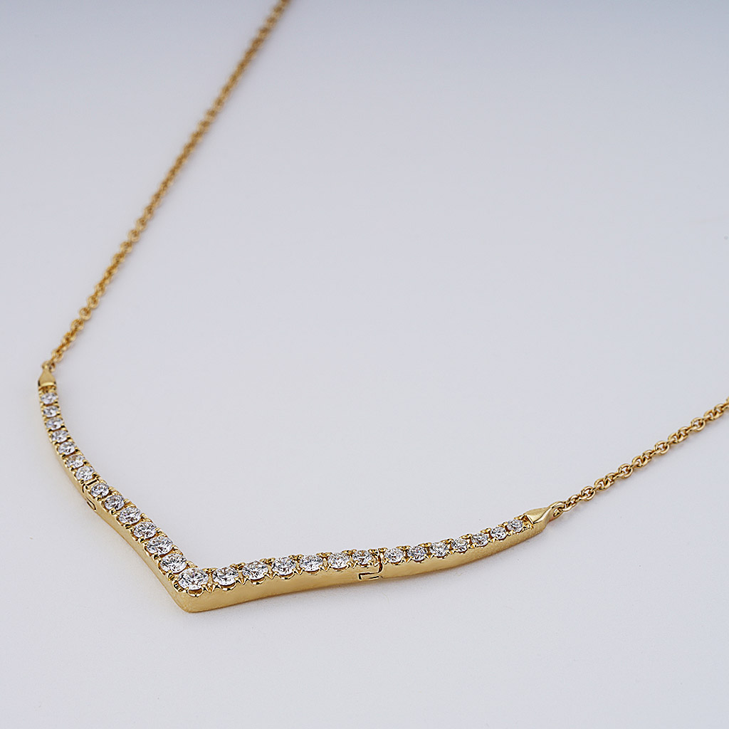 Buy Diamond Chevron Necklace | Made with BIS Hallmarked Gold | Starkle