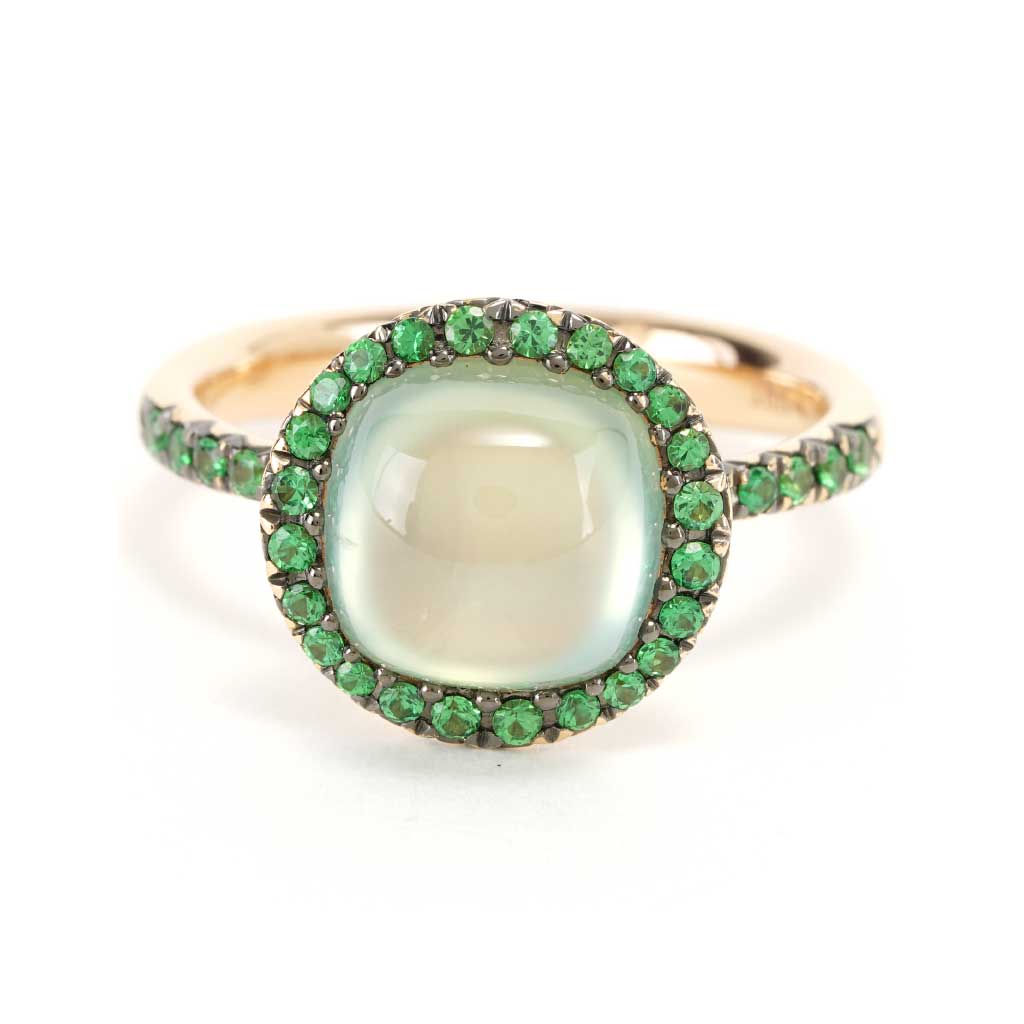 Art Deco Filigree Tsavorite Garnet Engagement Ring in 14 Karat White G —  Antique Jewelry Mall