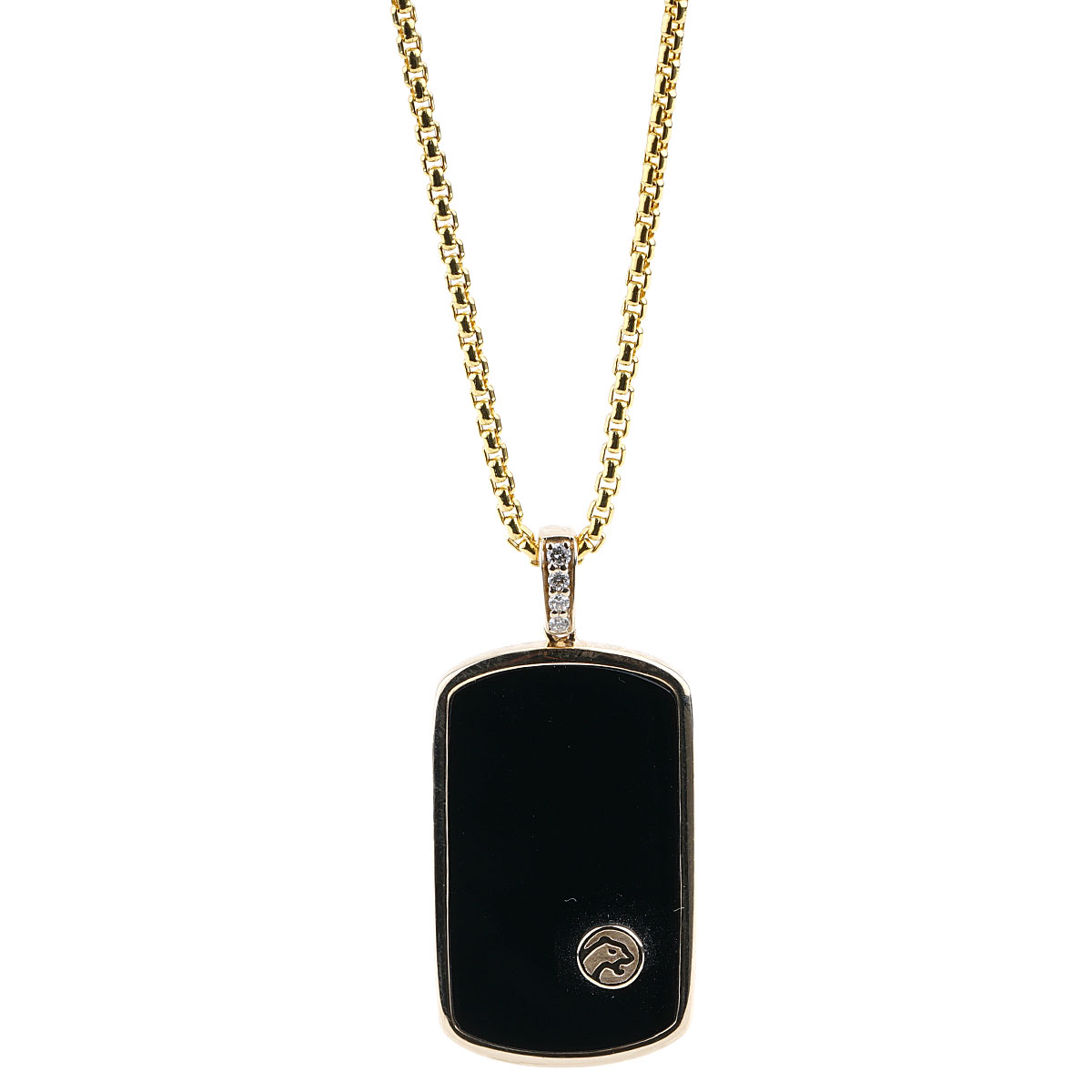 Men's Black Onyx Dog Tag Shape Bullet Necklace – SureShot Jewelry
