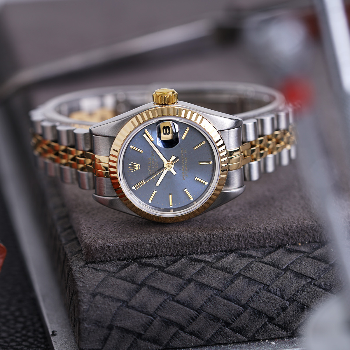 Rolex Datejust Ladies Two Tone Circa 1996 Blue Dial New York