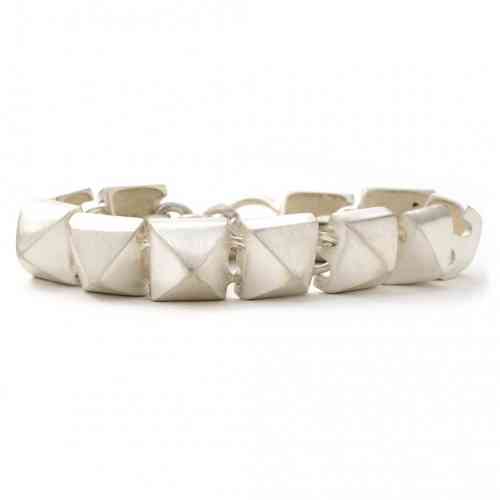 Lisa Jenks Pyramid Stud Bracelet in Sterling Silver | New York