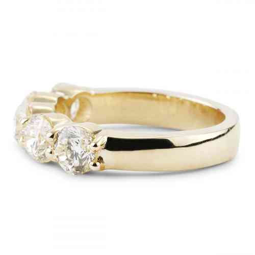 2.50 CTTW Five Stone Band in Yellow Gold B Quality | New