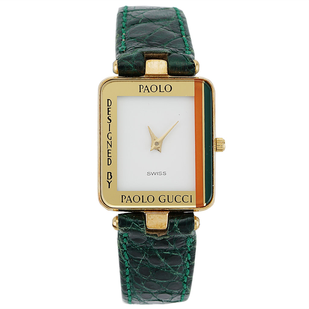 Gucci Paolo Watch with Green Leather Strap New York Jewelers Chicago