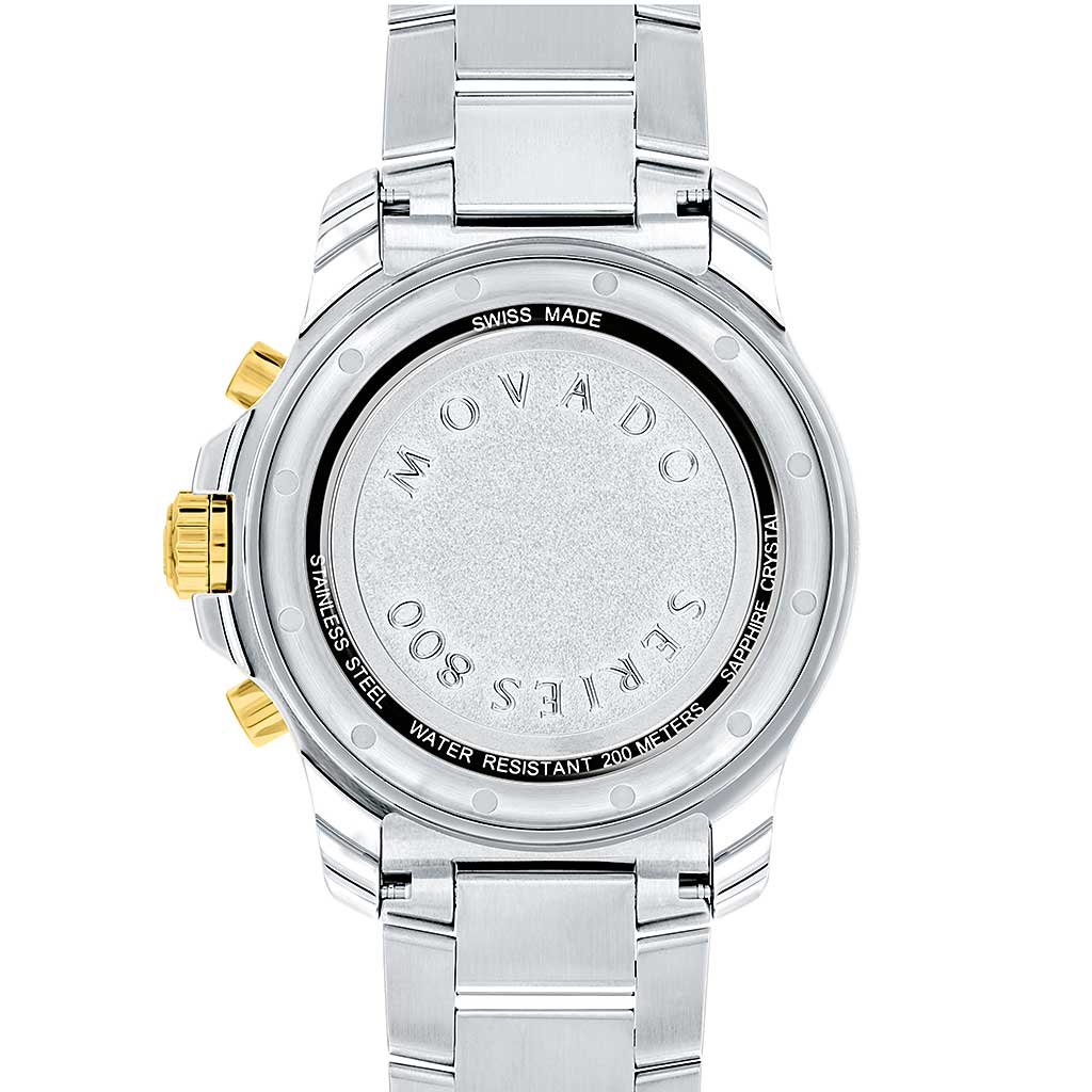 movado series 800 chronograph gold