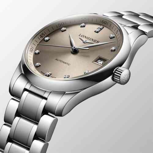 Longines Master Collection Beige Diamond Dial Stainless Band 
