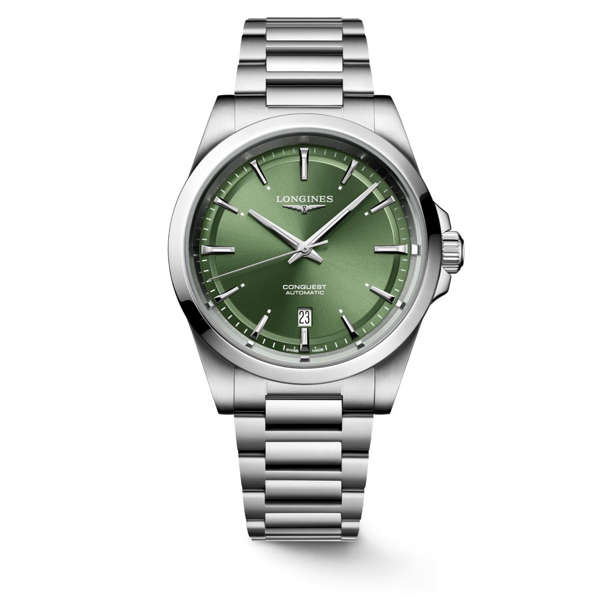 Longines Conquest Green Dial Stainless Steel Bracelet