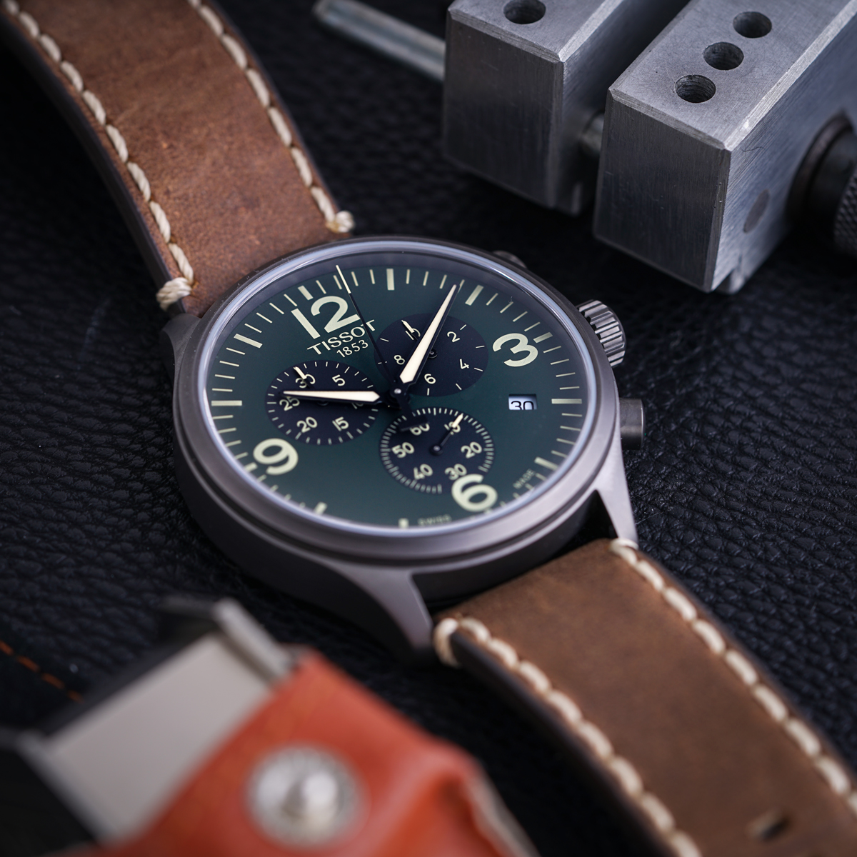 Tissot Chrono XL Green Dial Brown Leather Strap | New York