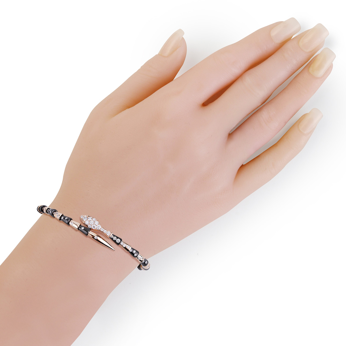 Women's Black Diamond Snake Bracelet